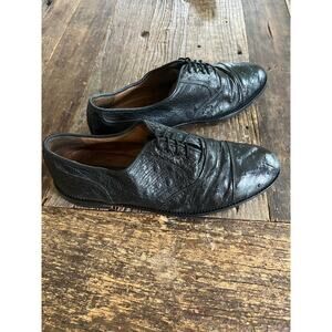 Zelli Made in Italy Ostrich Quill Oxford Casual Dress Shoes Size 8.5 M JP